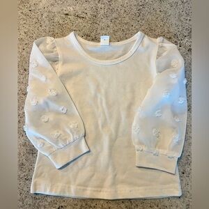 White shirt toddler girl Swiss dot sleeves size 18-24 months